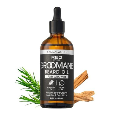 Red by Kiss Groomane Beard Oil – Sandalwood 3 Oz - ANNS BEAUTY SUPPLY